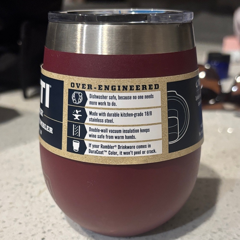 Yeti Maroon Wine Tumbler with MagSlider Lid - Picture 4 of 6